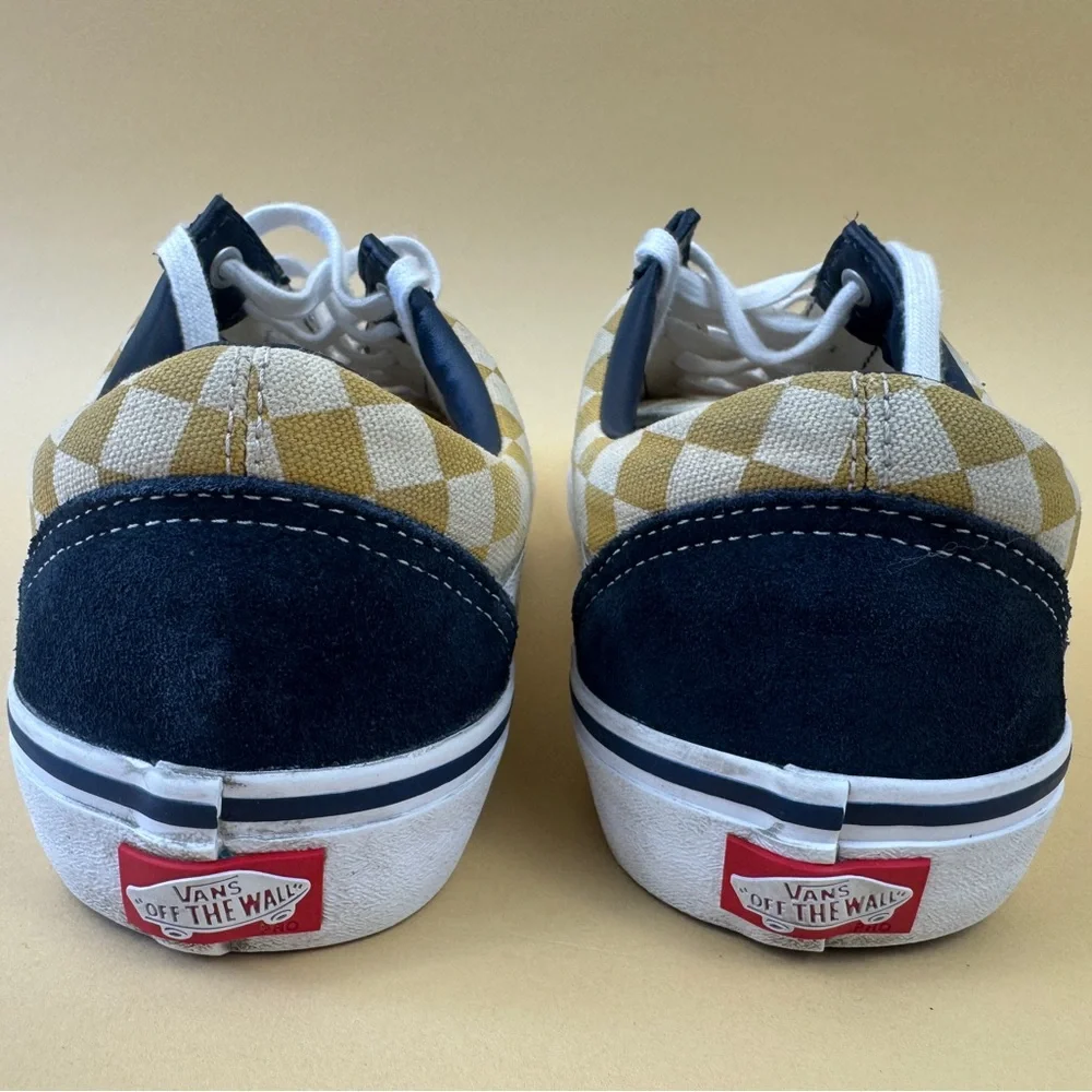 Vans Old Skool PRO Navy & Mustard Checkered ! - Picture 4 of 7